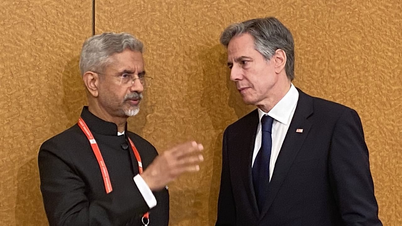 US Secretary of State Antony Blinken said he had a "great discussion" with External Affairs Minister Jaishankar on the margins of the G7 summit. Credit: Twitter/@SecBlinken