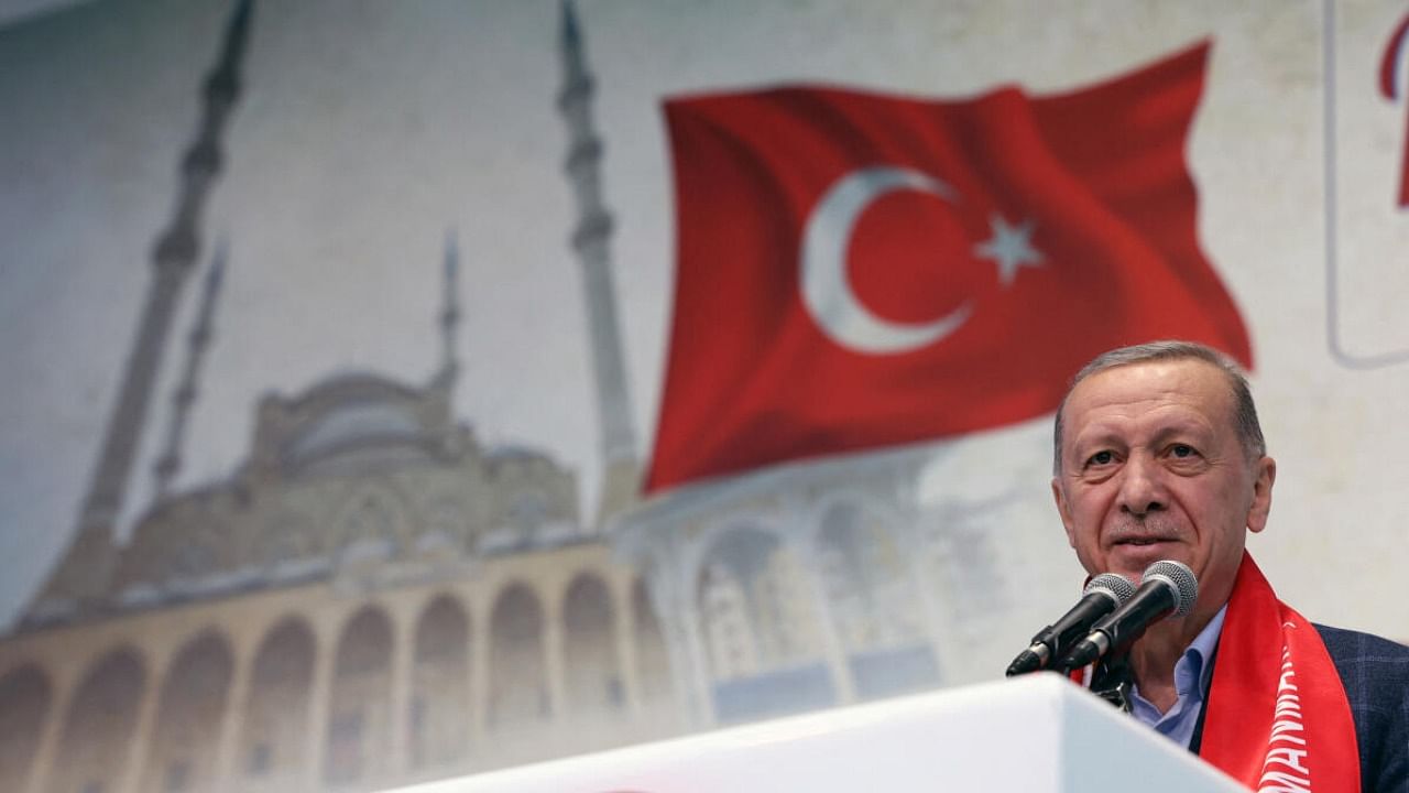 Turkish President Tayyip Erdogan addresses his supporters. Credit: AFP Photo