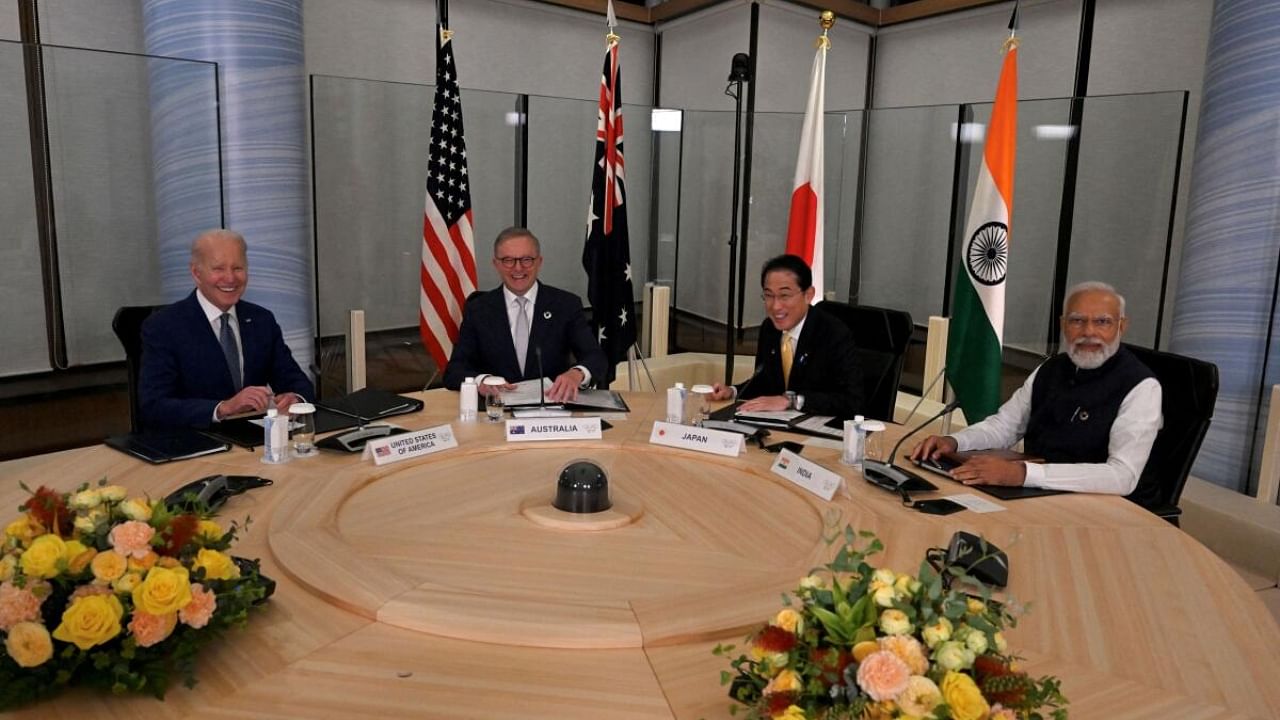 U.S. President Joe Biden participates in a Quad Leaders' meeting with Prime Minister Fumio Kishida of Japan, Prime Minister Narendra Modi of India, and Prime Minister Anthony Albanese of Australia, May 20, 2023, in Hiroshima, Japan. Credit: Reuters Photo