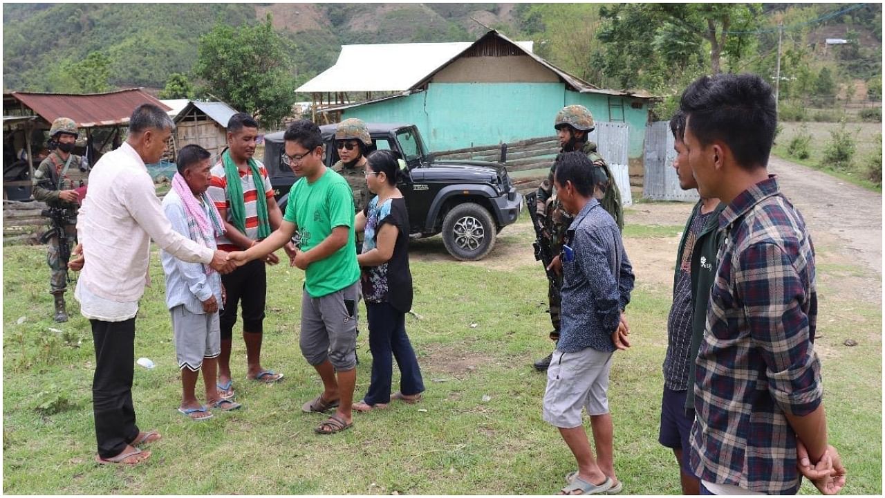  Army assisting a community meeting in violence-hit Manipur. Photo credit: Indian Army.