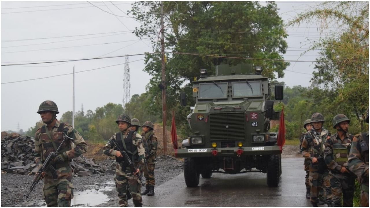 Army's multi-prong tactic to restore peace in Manipur, highest vigil along Myanmar border. Credit: IANS Photo