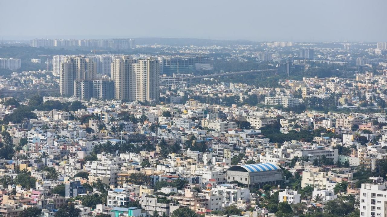An aerial view of Bengaluru city. Credit: DH File Photo