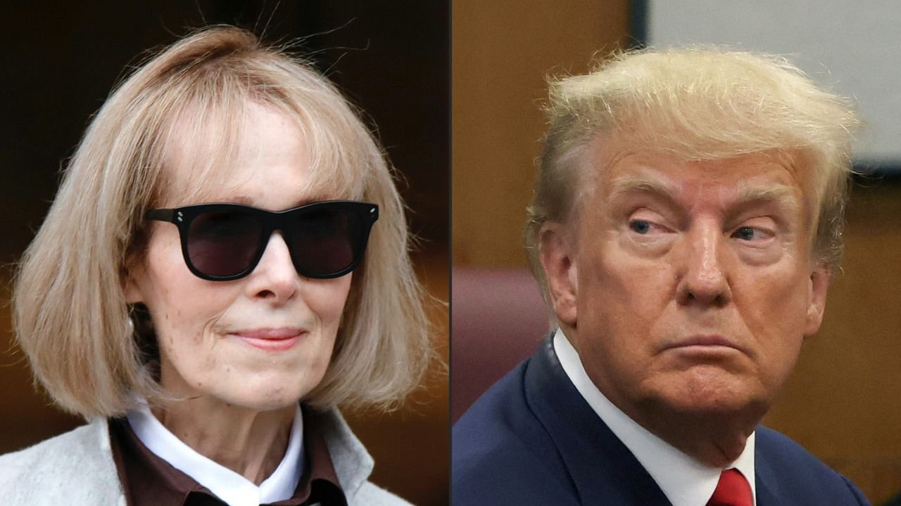 Writer E. Jean Carroll (L) and former US president Donald Trump. Credit: AFP Photo