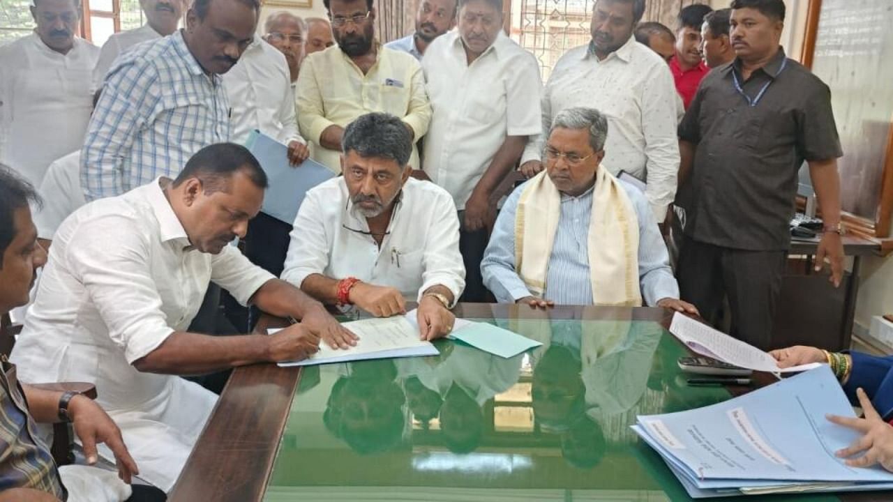 UT Khader files nomination for Speaker's post. Credit: IANS Photo