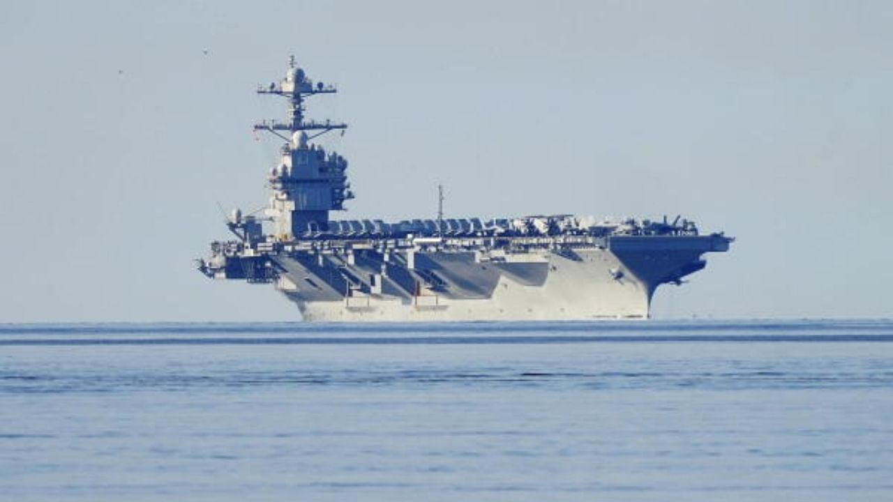The American aircraft carrier USS Gerald R. Ford. Credit: AP/PTI Photo