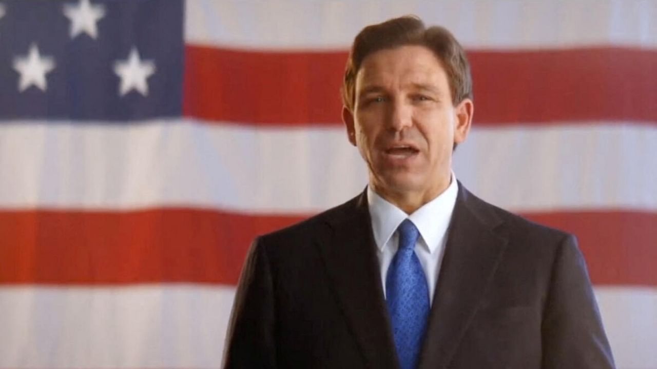 Florida Governor Ron DeSantis speaks as he announces he is running for the 2024 Republican presidential nomination in this screen grab from a social media video posted May 24, 2023. Twitter @RonDeSantis/Handout via Reuters