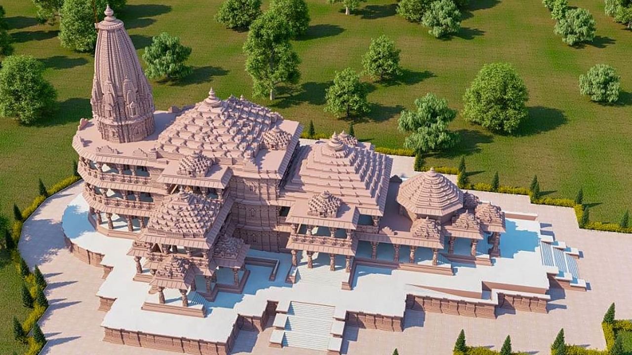 Proposed model of Ram Janmbhoomi Mandir in Ayodhya. Credit: PTI Photo