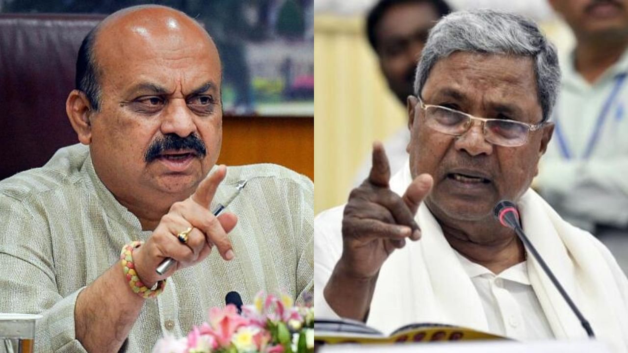 Basavaraj Bommai (left) and Karnataka CM Siddaramaiah. Credit: PTI and IANS Photos