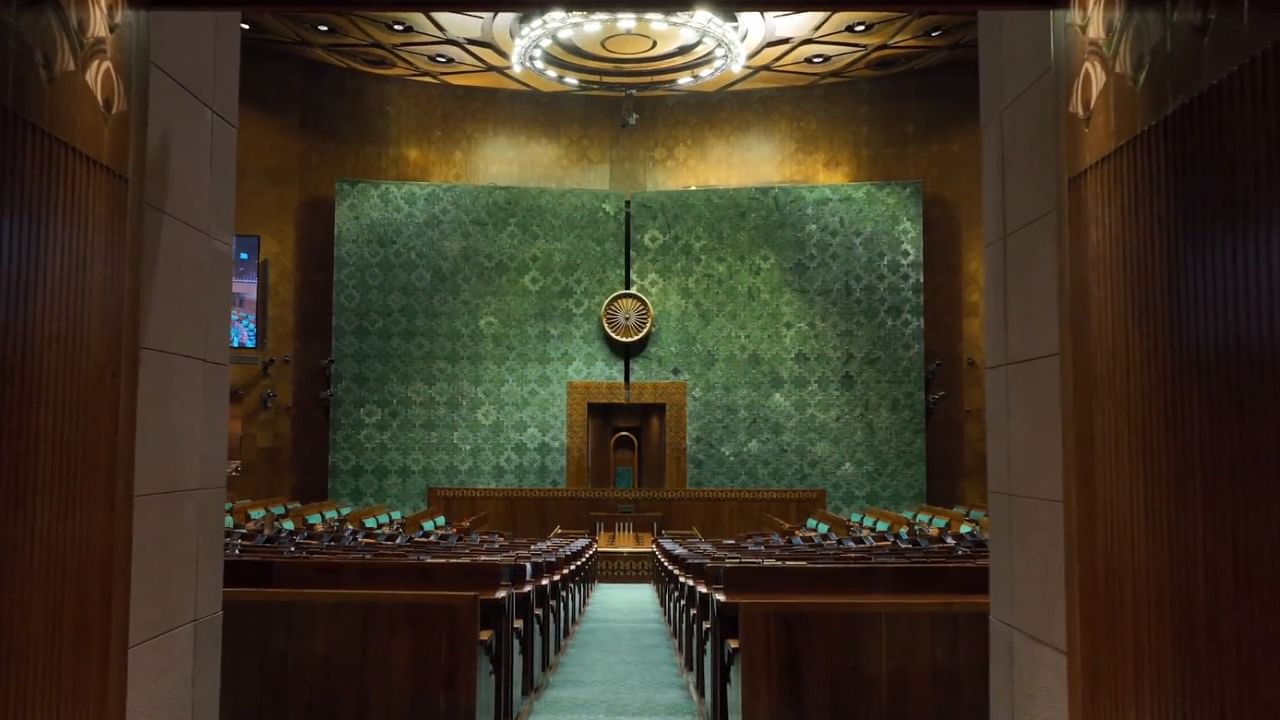 Visuals from inside the new Parliament building. Credit: Twitter/@narendramodi