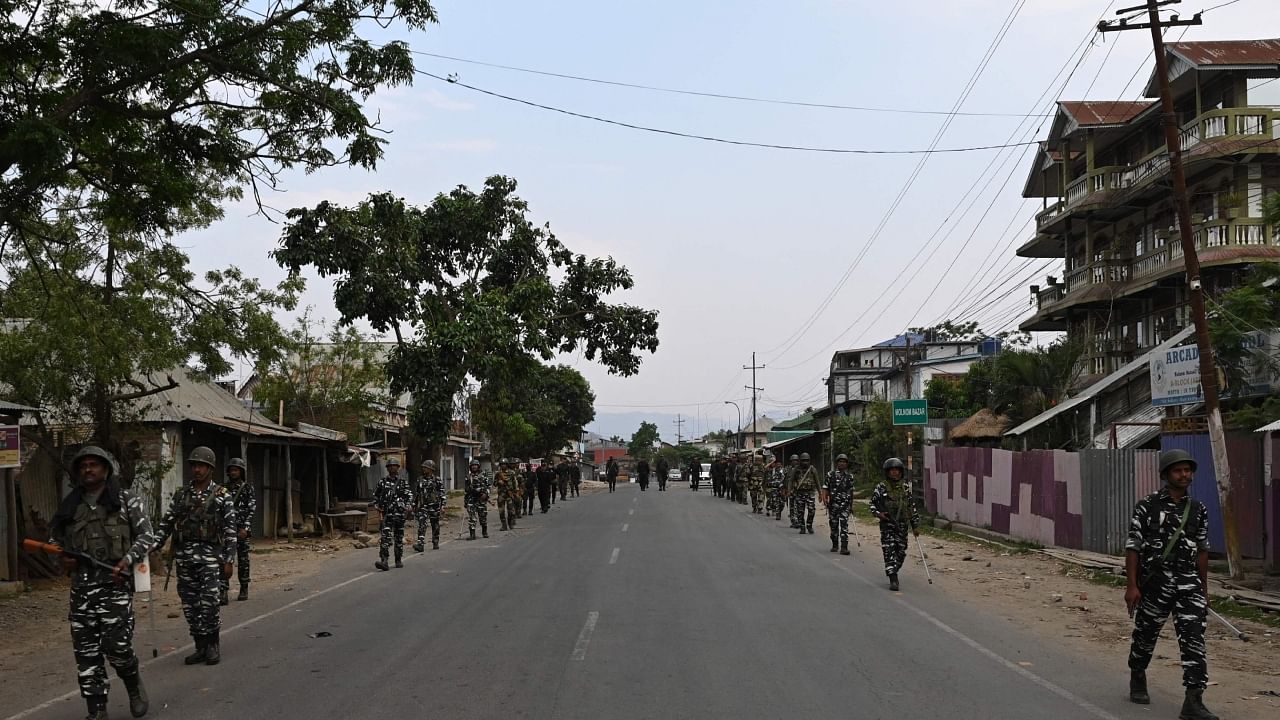 The army and Assam Rifles personnel had swooped down on the village in Kangpokpi district on the edge of the Imphal valley on Friday. Credit: AFP Photo