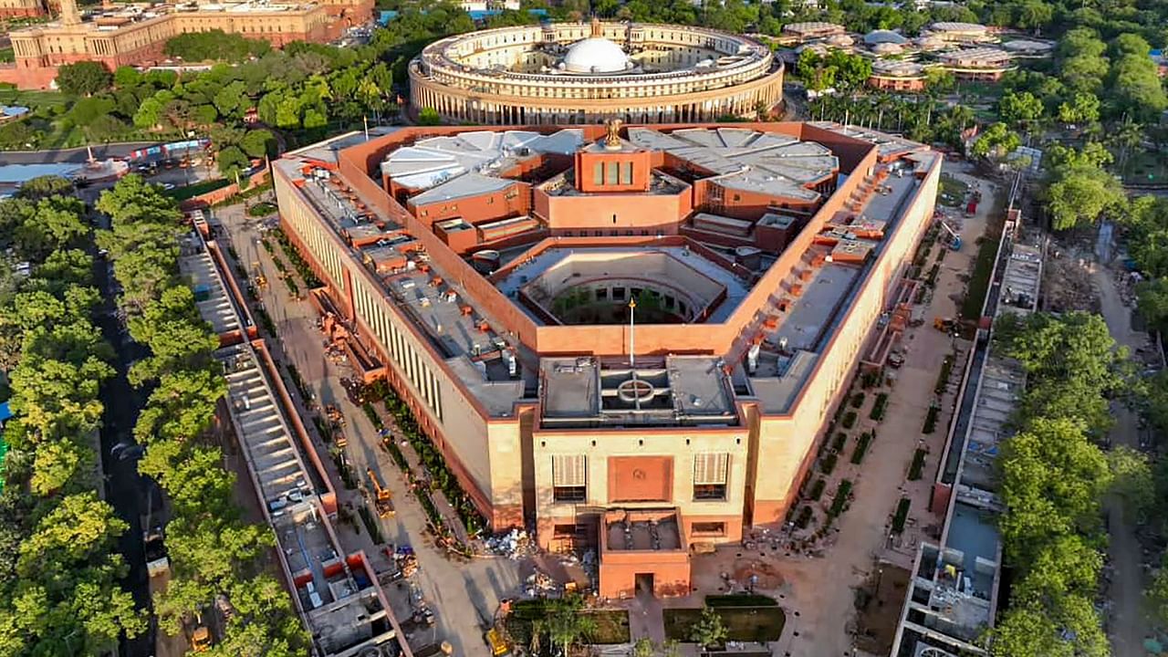 A view of the new Parliament building in Delhi. Credit: PTI Photo