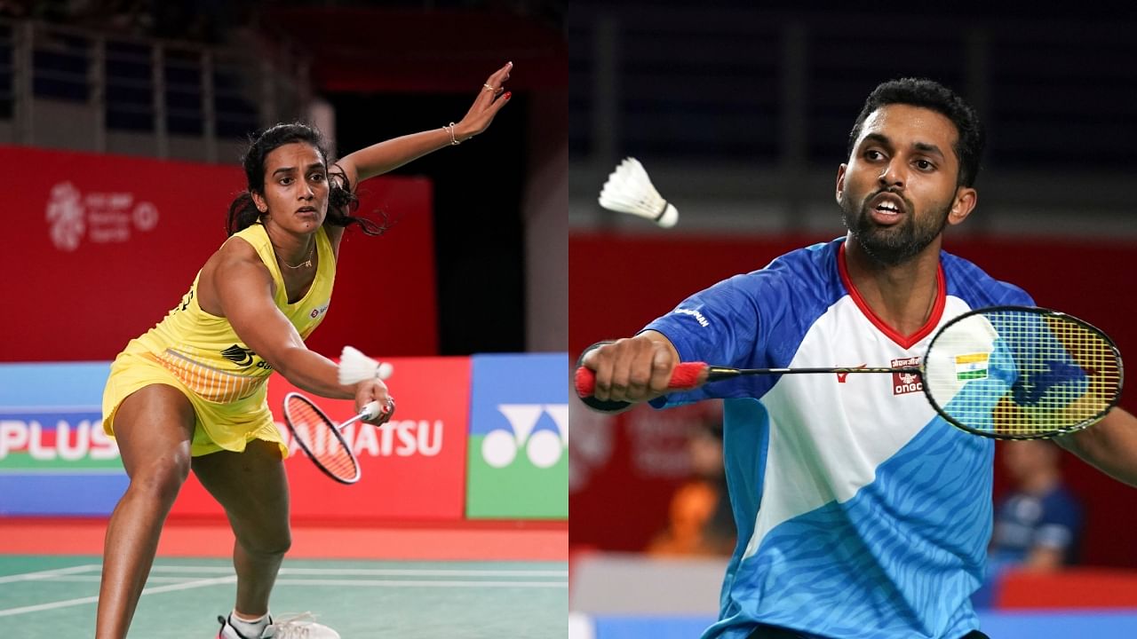 Star Indian shuttlers HS Prannoy (R) and PV Sindhu. Credit: AP Photos
