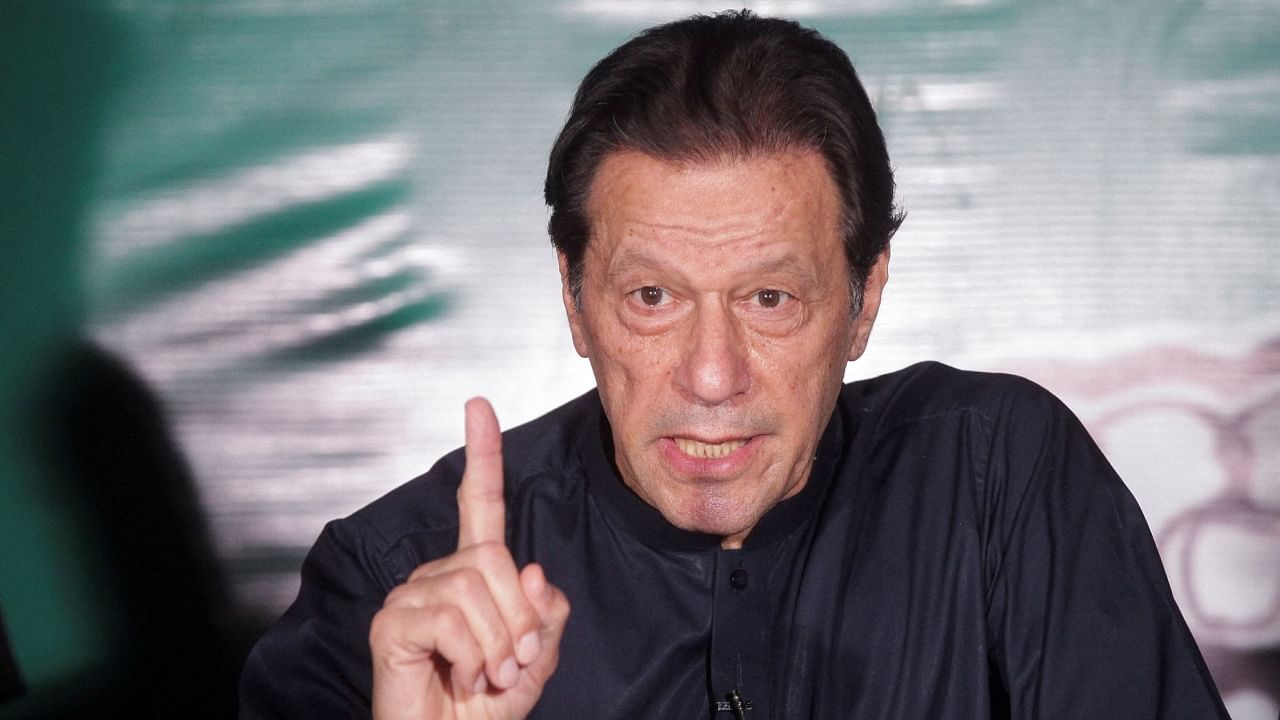 Pakistan's former Prime Minister Imran Khan, gestures as he speaks to the members of the media at his residence in Lahore, Pakistan May 18, 2023. Credit: Reuters Photo