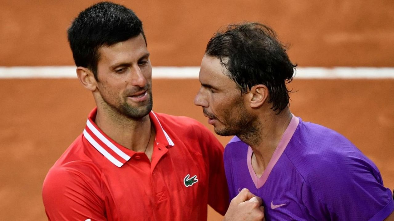 Novak Djokovic (L) and Rafael Nadal. Credit: AFP File Photo
