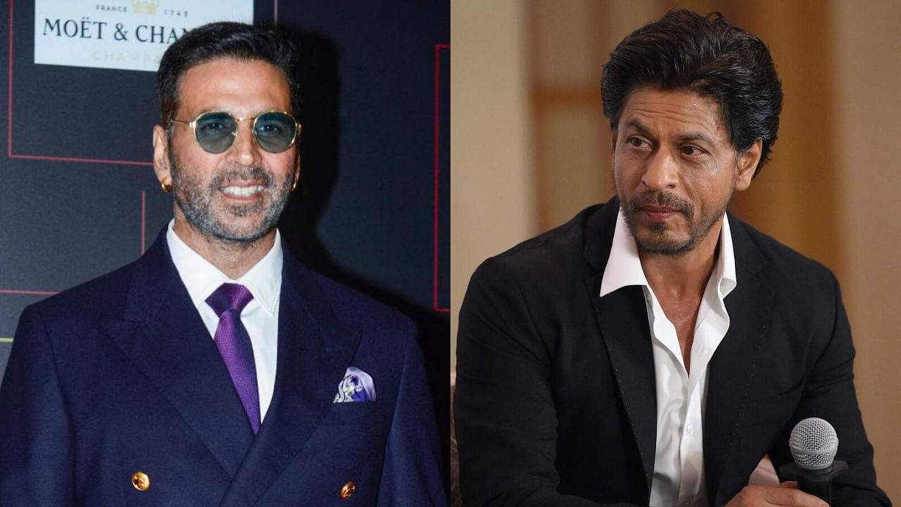 Bollywood superstars Akshay Kumar(L) and Shah Rukh Khan. Credit: AFP File Photo
