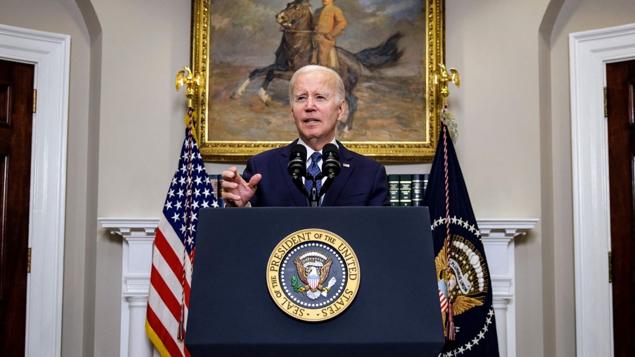 US President Joe Biden delivers remarks on the bipartisan budget agreement in the Roosevelt Room of the White House in Washington, DC, on May 28, 2023. Credit: AFP Photo