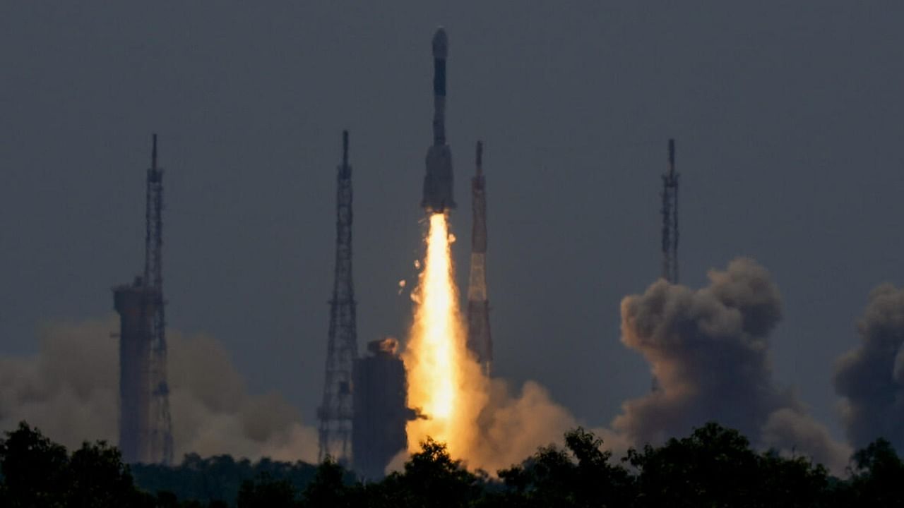  ISRO’s GSLV rocket carrying navigation satellite NVS-01 lifts off from the Satish Dhawan Space Centre, in Sriharikota. credit: PTI Photo