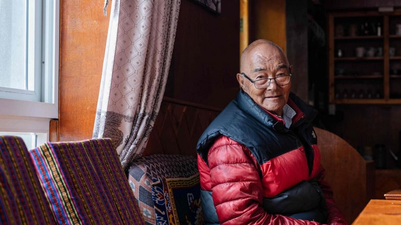 Nonagenarian Kanchha Sherpa is the last surviving member of the 1953 expedition that saw Edmund Hillary and Tenzing Norgay Sherpa become the first humans to summit the world's highest mountain. Credit: AFP Photo