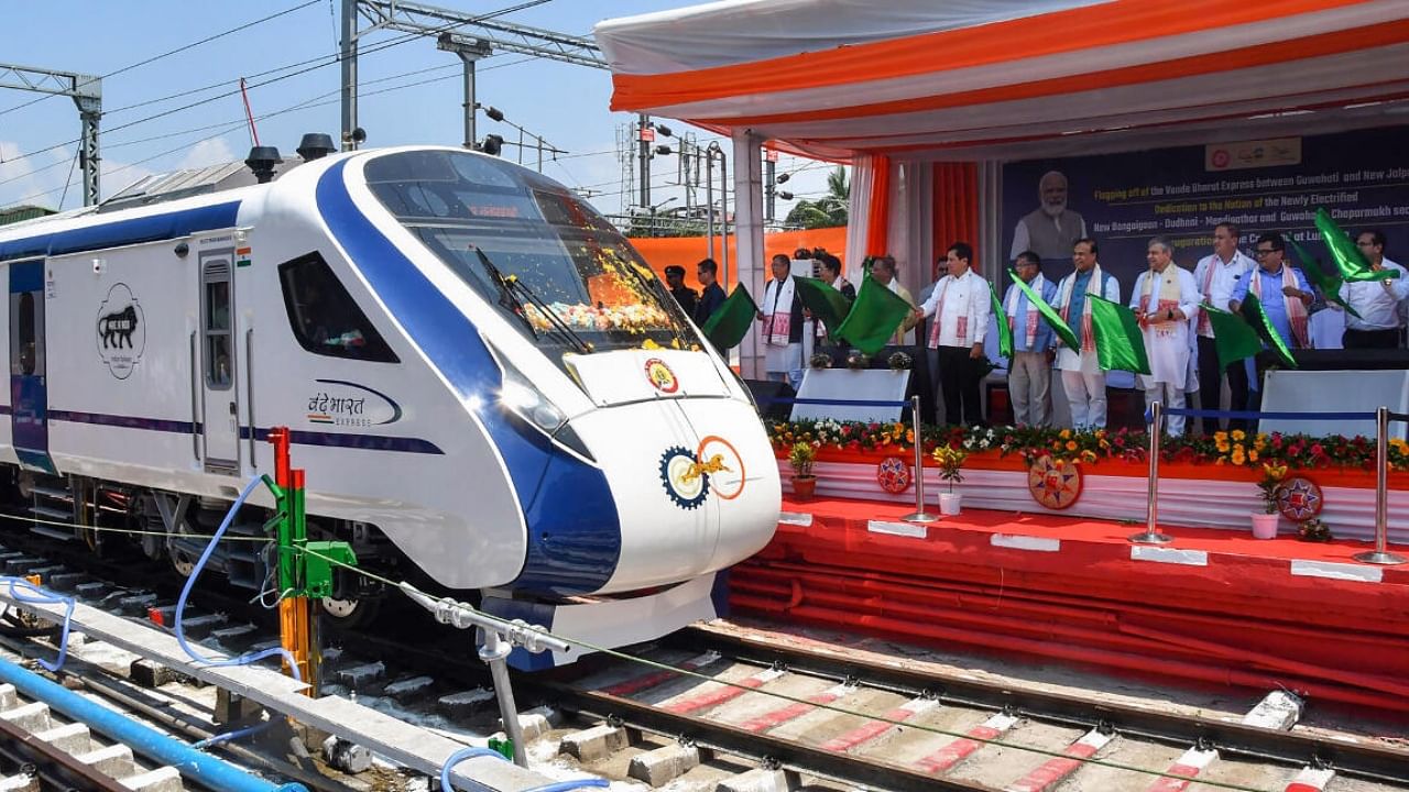 The Guwahati- New Jalpaiguri Vande Bharat Express will cover the journey in 5 hours 30 minutes, while the current fastest train takes 6 hours 30 minutes to cover the same distance. Credit: PTI Photo