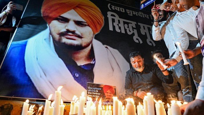 Candlelight march in memory of Punjabi singer and Congress leader Sidhu Moosewala. Credit: PTI File Photo