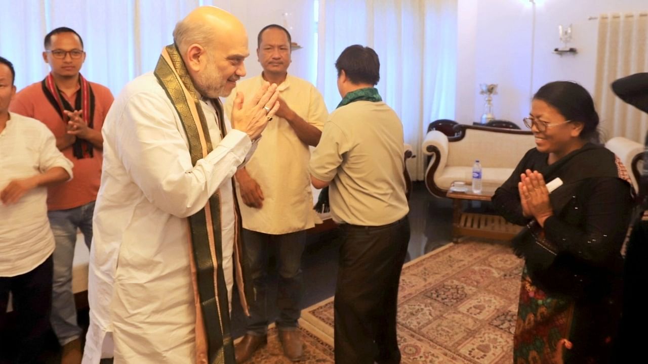 Union Home Minister Amit Shah in meeting with delegations of Kuki and other communities. Credit: Twitter/@AmitShah