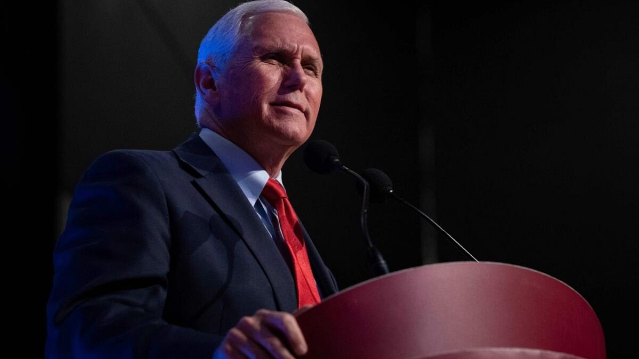 Former US Vice President Mike Pence speaks about "Saving America from the Woke Left" at the University of North Carolina Chapel Hill in Chapel Hill, North Carolina, on April 26, 2023. Former Vice President Mike Pence plans to announce his 2024 White House candidacy next week, challenging Donald Trump for the Republican nomination, US media reported on May 31, 2023. Credit: AFP Photo