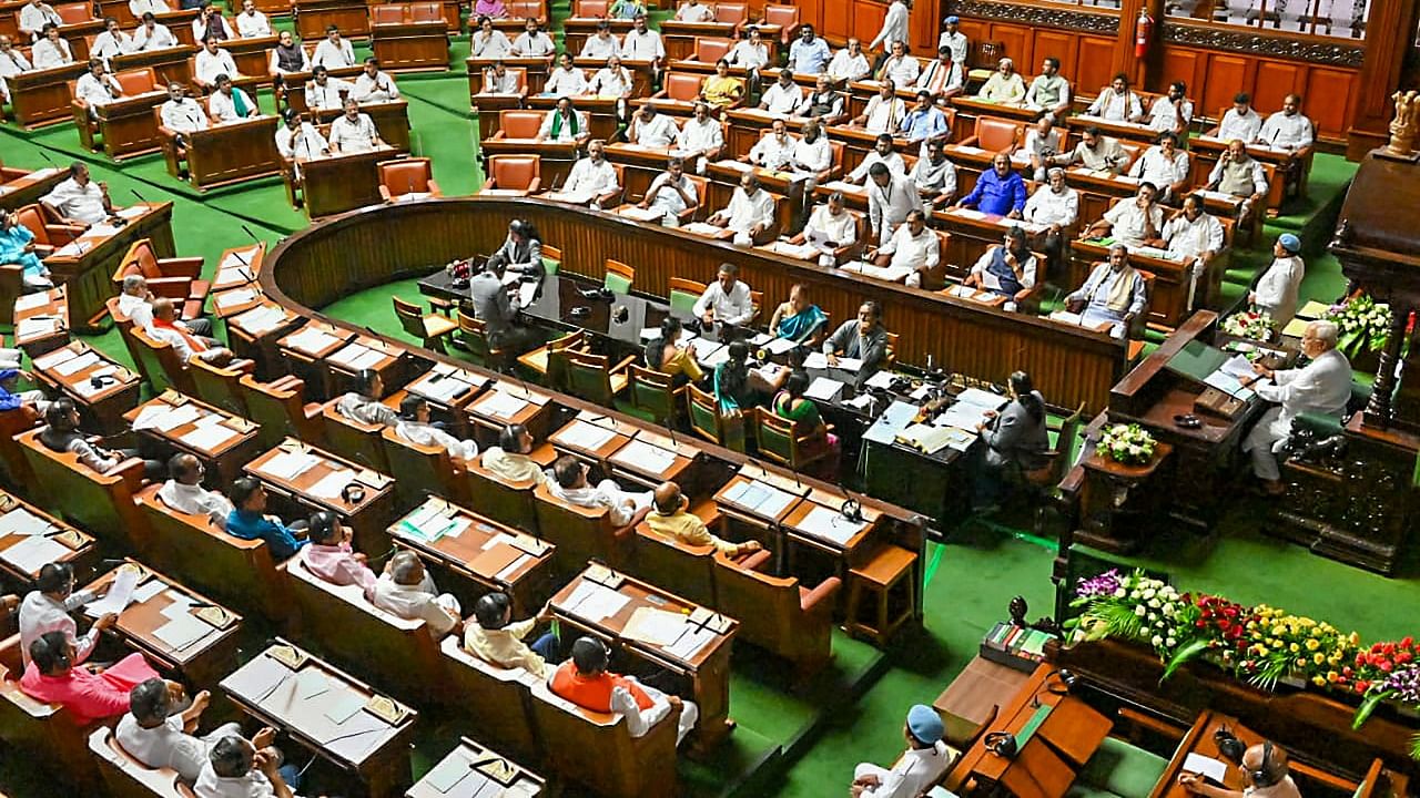 Legislators during the first day of Karnataka Assembly session, in Bengaluru. Credit: PTI Photo