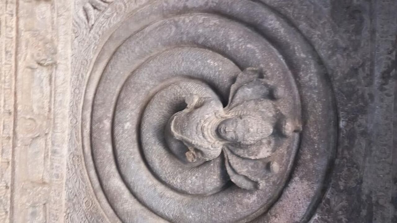 A carving of in cave number 1 at Badami. Credit: Special Arrangement