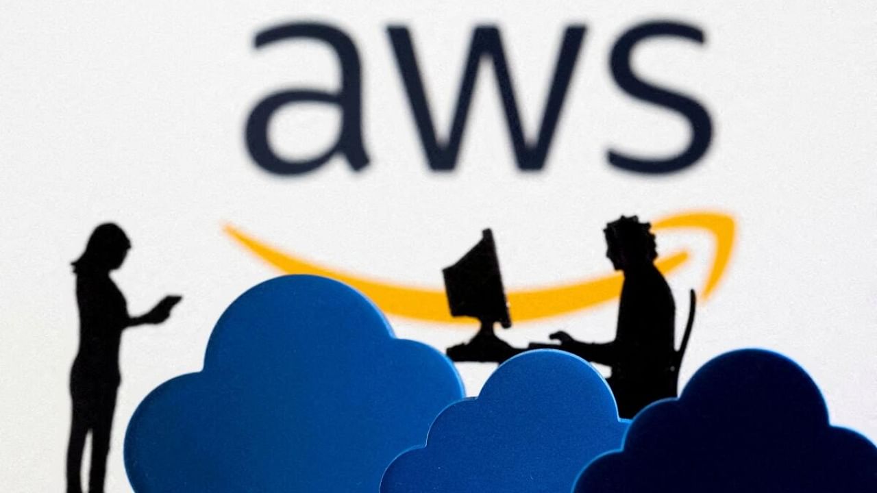 AWS (Amazon Web Service) cloud service logo. Credit: Reuters File Photo