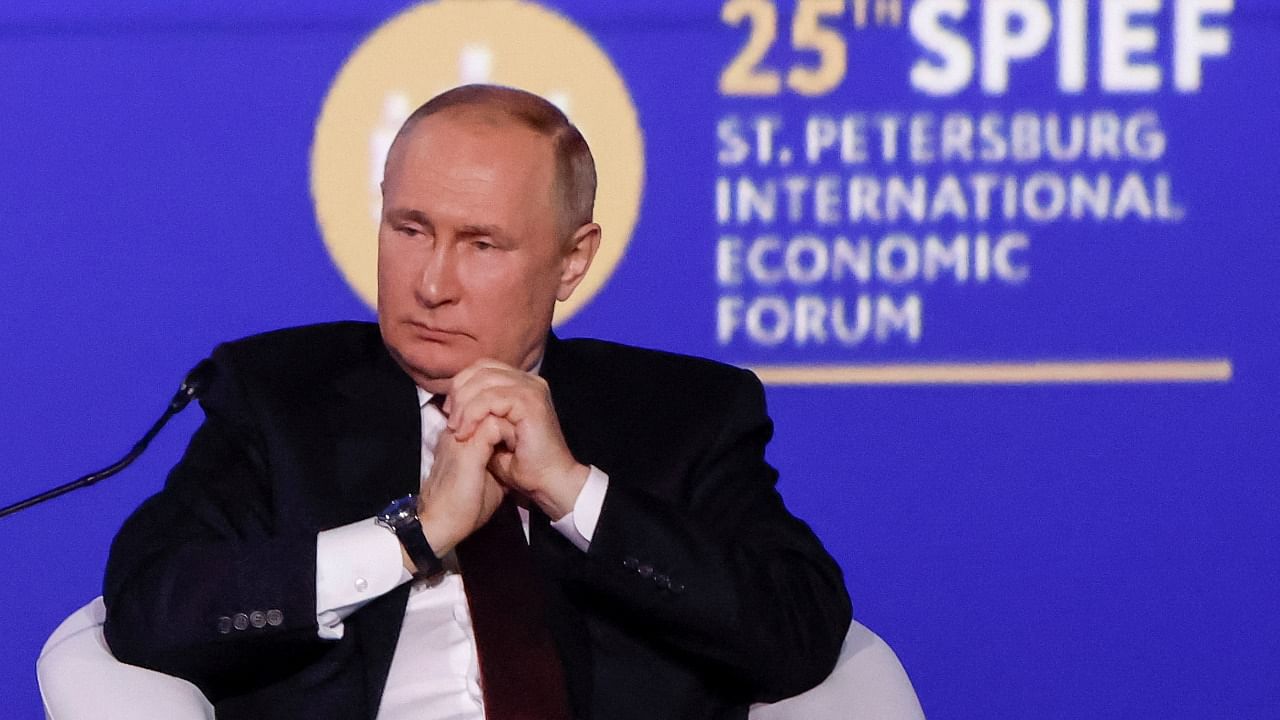 Russian President Vladimir Putin attends a session of the St. Petersburg International Economic Forum (SPIEF) in Saint Petersburg. Credit: Reuters Photo