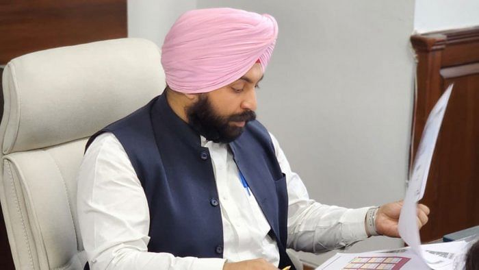 Punjab School Education Minister Harjot Singh Bains. Credit:Twitter/harjotbains