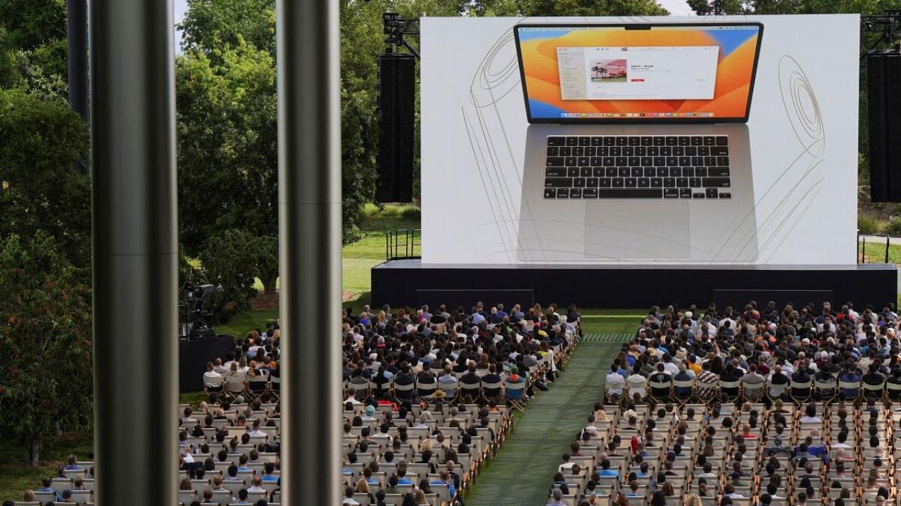 A new MacBook laptop is presented at Apple's annual Worldwide Developers Conference at the company's headquarters in Cupertino, California. Credit: Reuters Photo