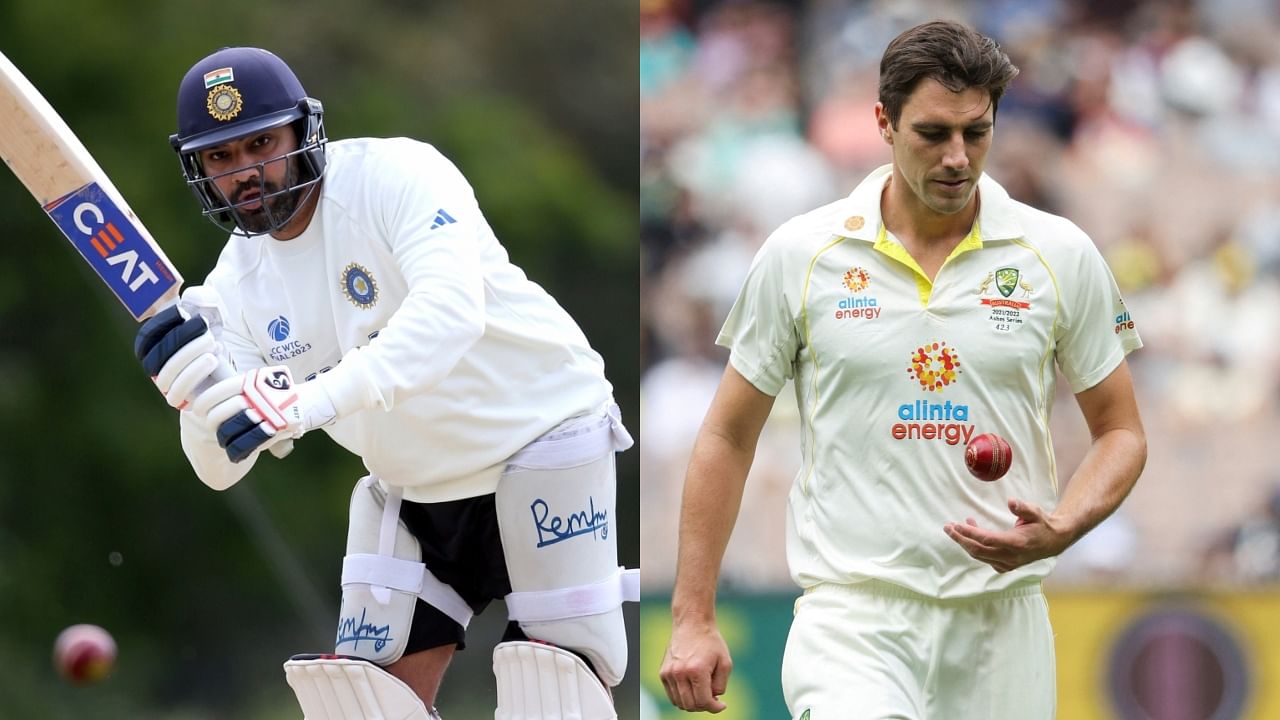 India and Australia skippers Rohit Sharma (L) and Pat Cummins. Credit: IANS/Reuters Photos