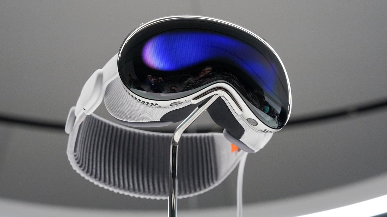 Apple's Vision Pro headset is on display at Apple's annual Worldwide Developers Conference at the company's headquarters in Cupertino, California, US June 5, 2023. Credit: Reuters Photo