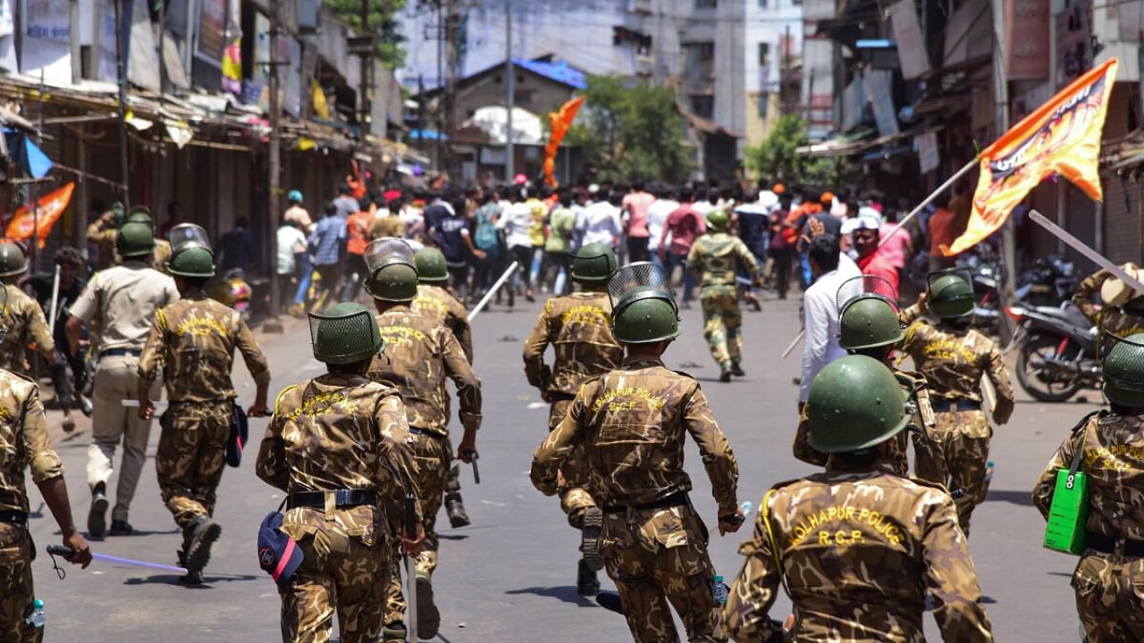 Protests in Kolhapur. Credit: PTI Photo