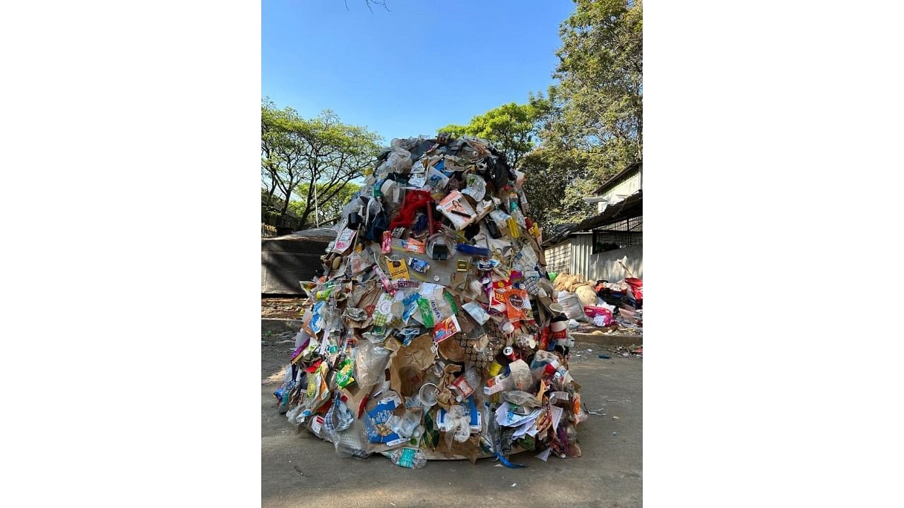 The landfill installation at Bagmane Tech Park. Credit: DH Photo