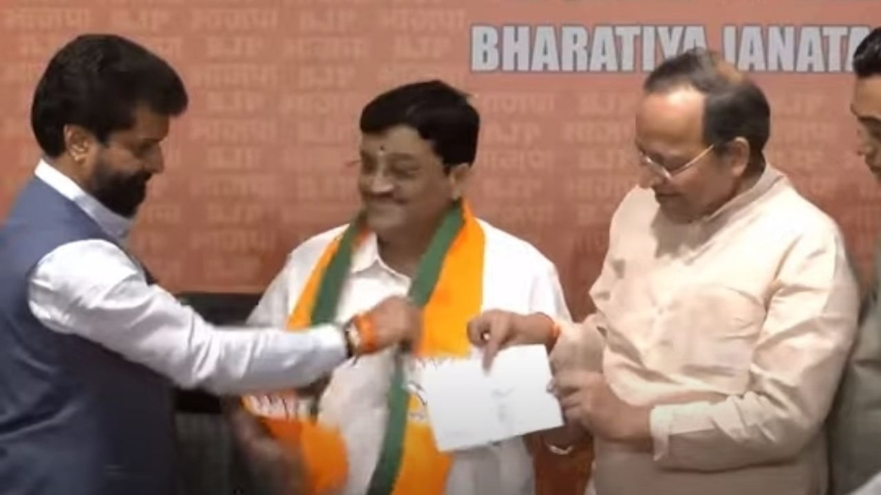 Former AIADMK MP V Maitreyan joins BJP. Credit. IANS Photo