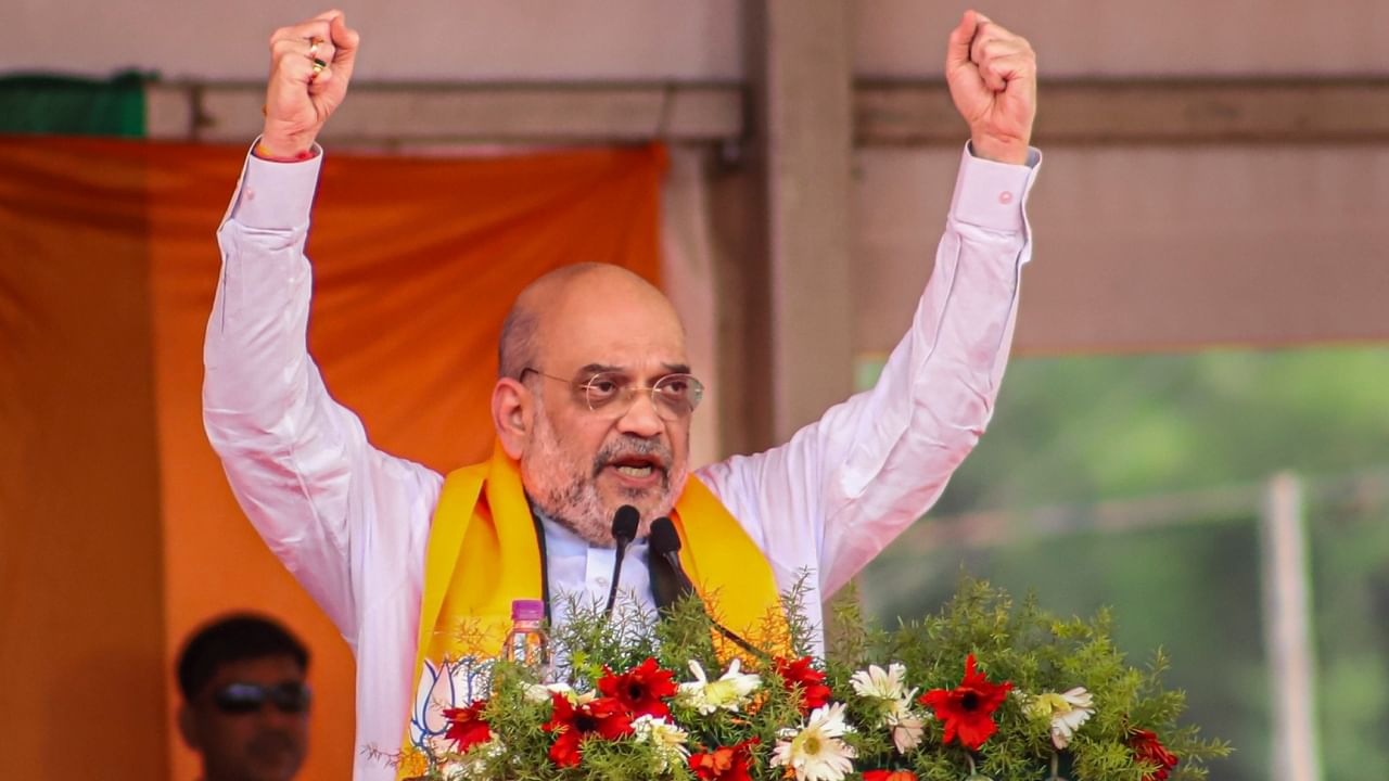 Union Home Minister Amit Shah addresses a public meeting, in Vellore, Sunday, June 11, 2023. Credit: PTI Photo