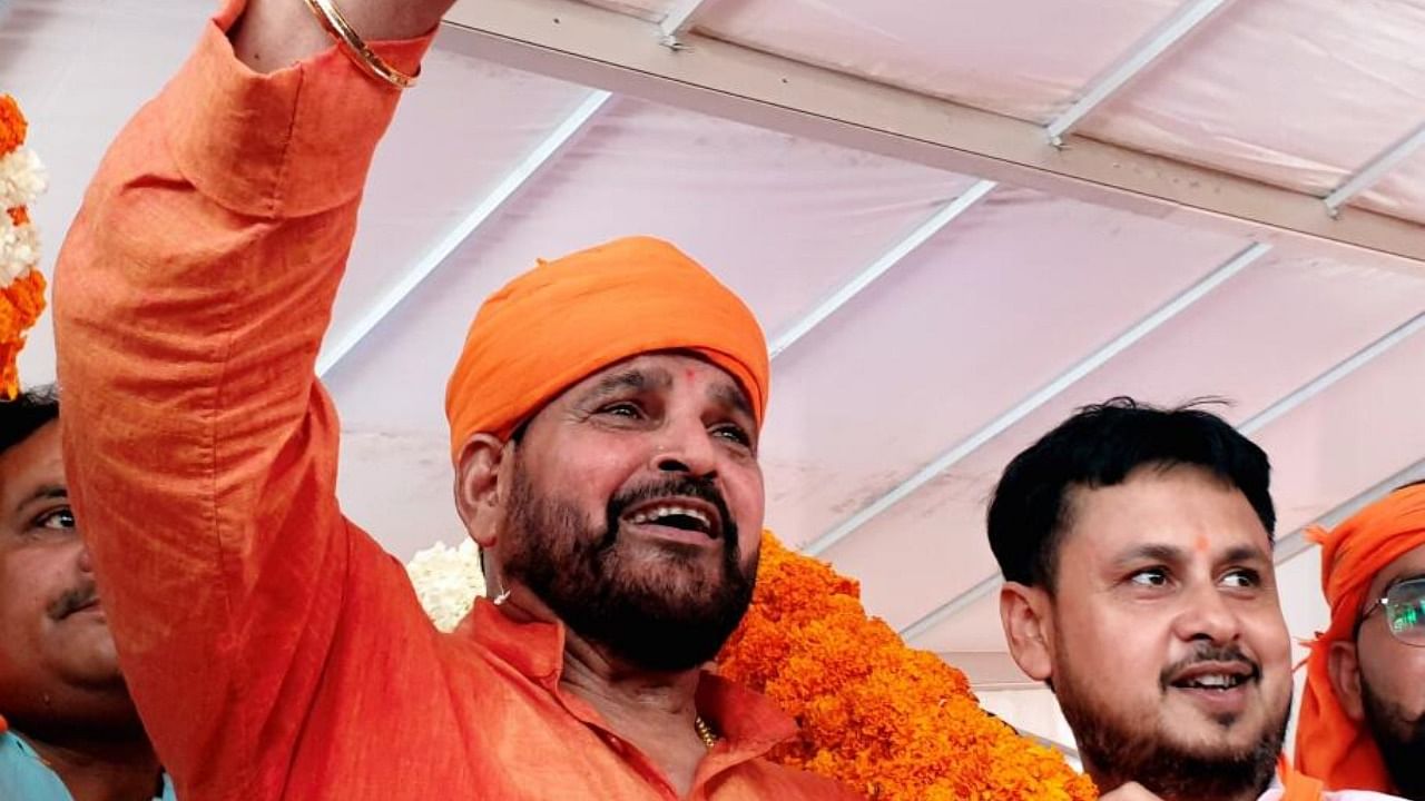 BJP MP Brij Bhushan Sharan Singh in Gonda. Credit: PTI Photo