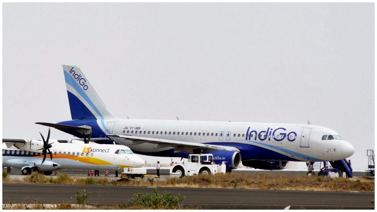 File photo of an aircraft of IndiGo airlines at Nagpur Airport. Credit: PTI Photo