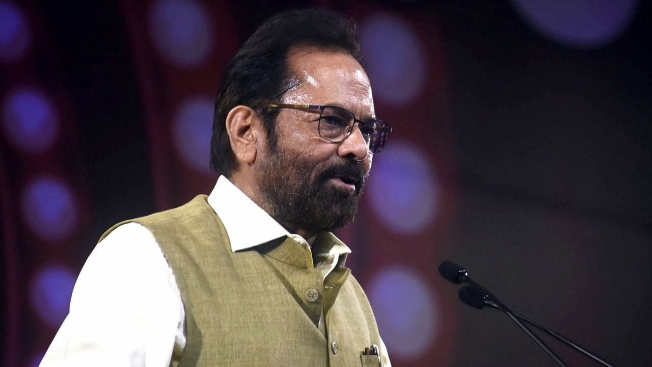 Former Union Minister Mukhtar Abbas Naqvi. Credit: IANS Photo