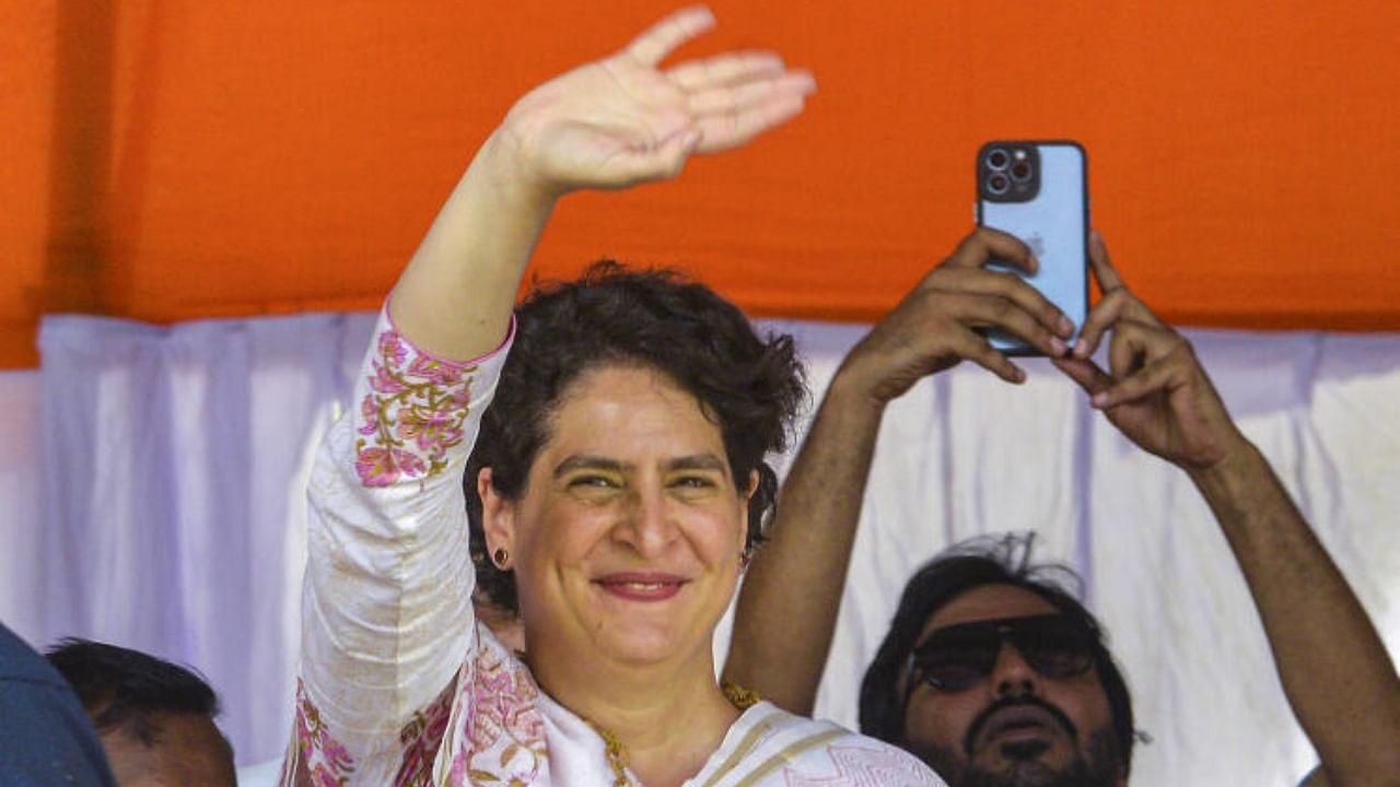 Priyanka Gandhi Vadra in Jabalpur. Credit: PTI Photo