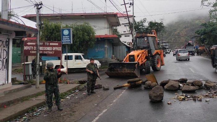 Army personnel stand guard in violence-hit Manipur. Credit: IANS File Photo