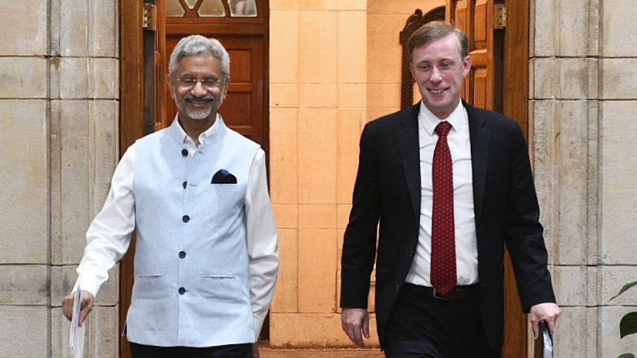 External Affairs Minister S Jaishankar with US National Security Advisor Jake Sullivan, June 14, 2023. Credit: Twitter/@DrSJaishankar