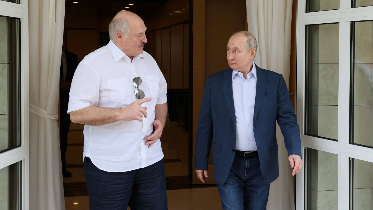 Russian President Vladimir Putin meeting Belarusian President Alexander Lukashenko. Credit: Reuters File Photo