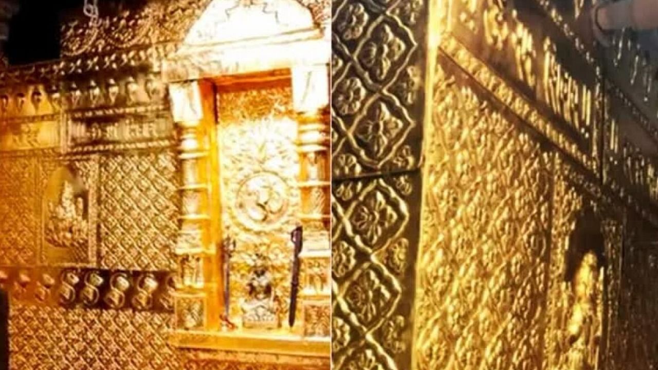 Gold planted in the sanctum sanctorum of Kedarnath temple. Credit: IANS Photo