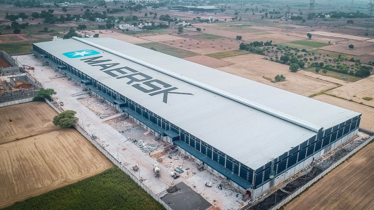 A warehouse of integrated logistics firm A.P. Moller – Maersk in Farrukhnagar. Credit: PTI Photo