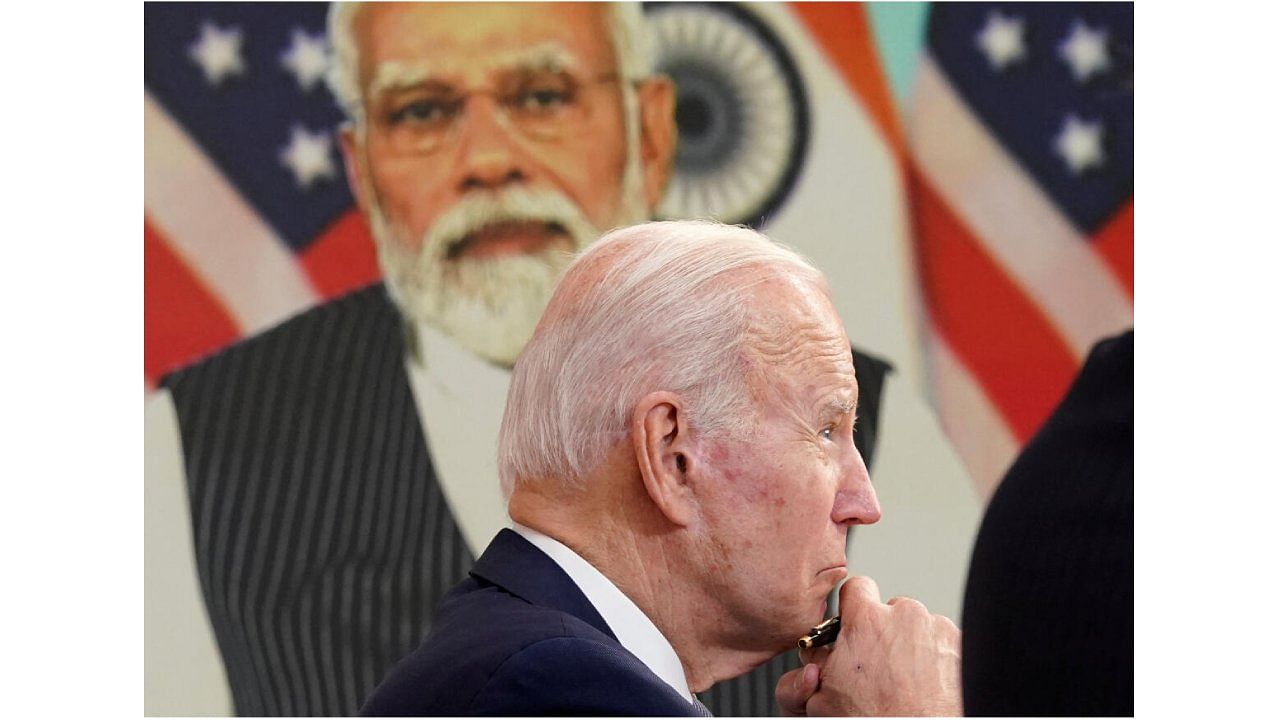 Joe Biden holds videoconference with PM Narendra Modi. Credit: Reuters Photo