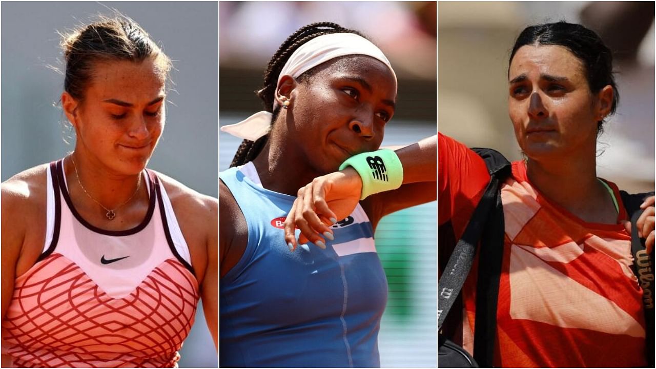 Aryna Sabalenka of Belarus(L), Coco Gauff  of the United States(C) and Ons Jabeur of Tunisia. Credit: Reuters Photo 