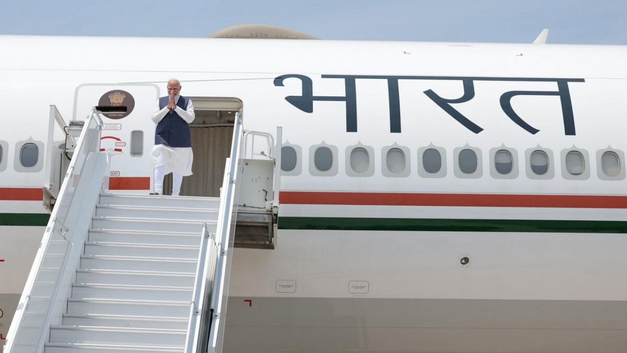 Narendra Modi arrives in the US. Credit: PTI Photo